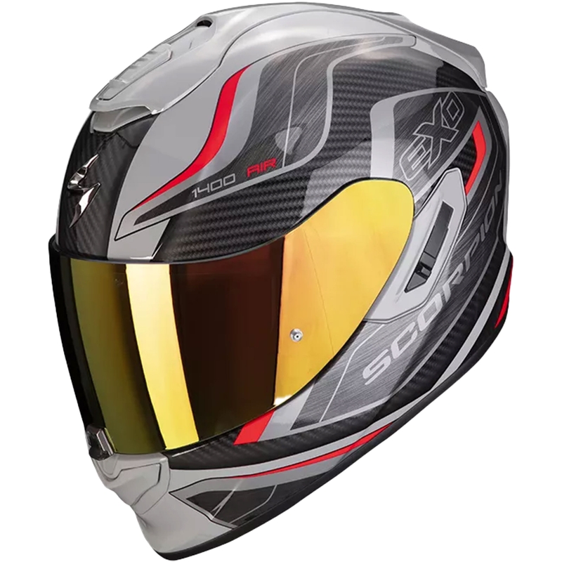 Integreeritud mootorratta kiiver Scorpion EXO-1400 EVO Air Attune hall-must-punane