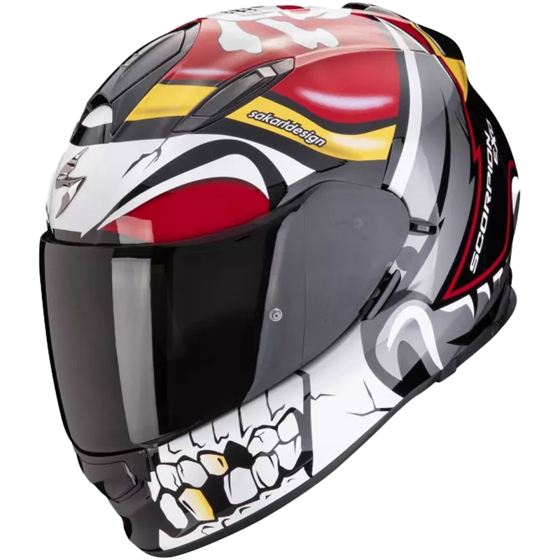 Integreeritud mootorratta kiiver Scorpion EXO-491 PIRATE punane