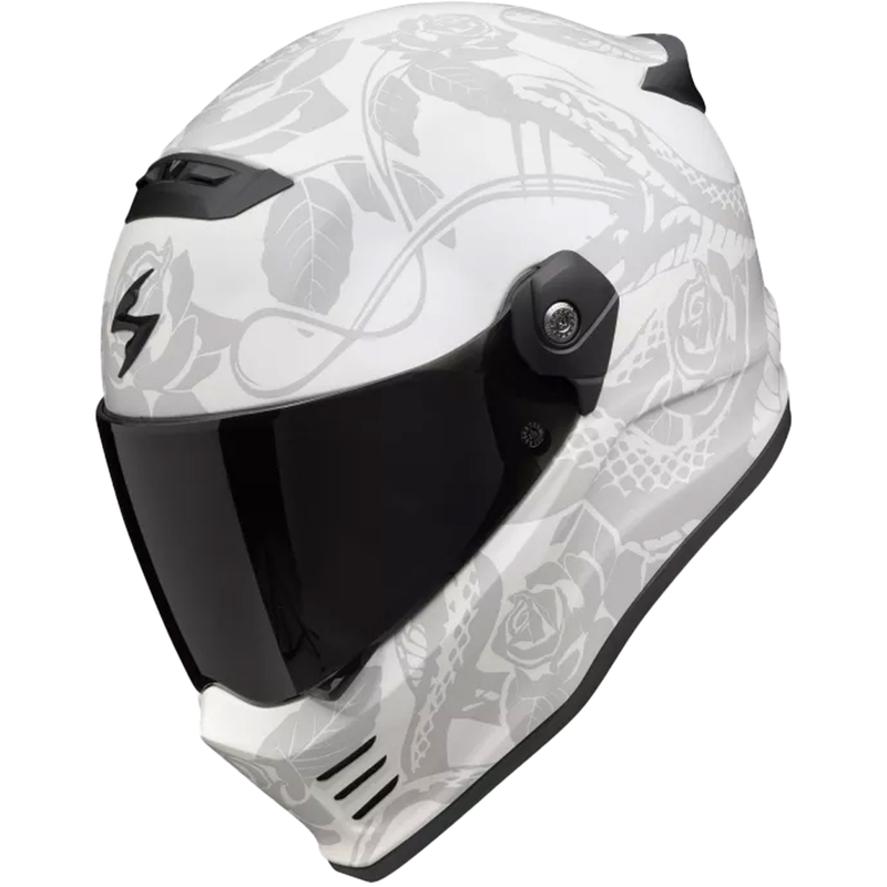 Integreeritud mootorratta kiiver Scorpion Covert FX Dragon matt hall-hõbedane