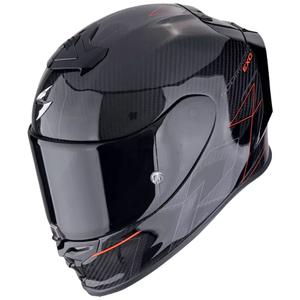 Integreeritud mootorratta kiiver Scorpion EXO-R1 EVO CARBON AIR CYNERGY must-punane