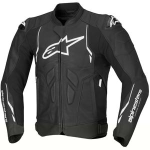 Alpinestars Dusk must-valge nahast mootorratta jope