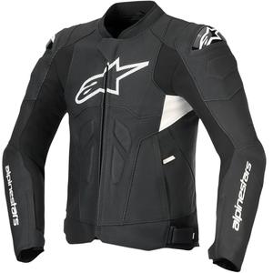 Alpinestars Dusk Airflow must-valge nahast mootorratta jakk
