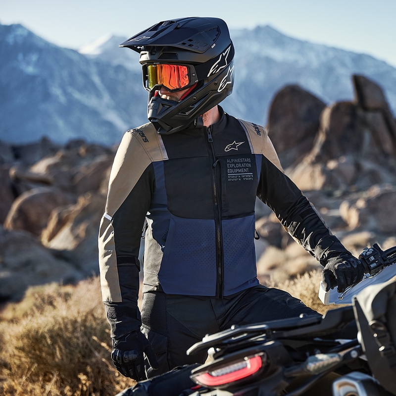 Alpinestars ST-2 Air tumesinine-tume khaki-must mootorrattajope