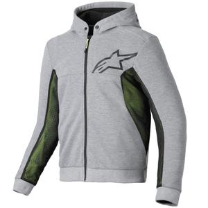 Alpinestars Chrome Air Sport Hall-must-tume khaki mootorratta kapuutsiga