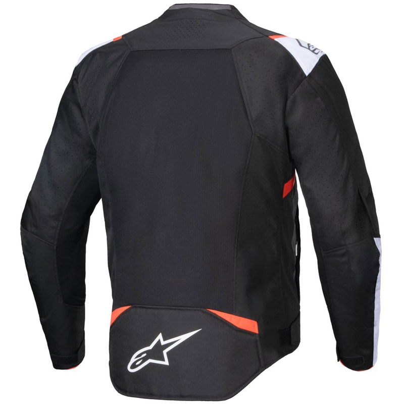Alpinestars T-SPS Air V2 must-valge-fluo punane mootorratta jope