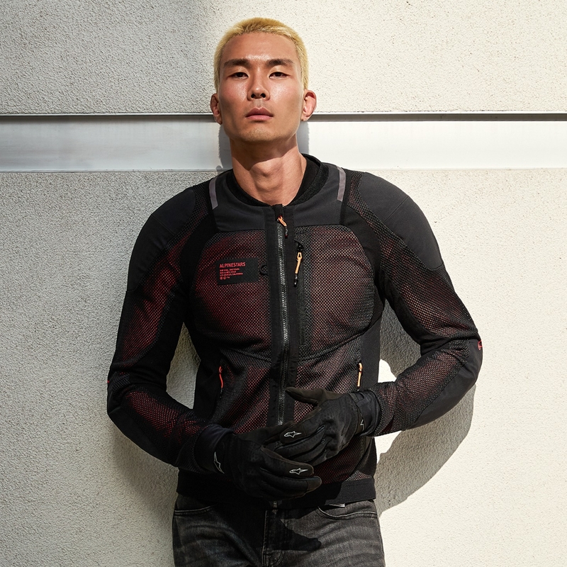 Alpinestars TROOP-AIR PRO must-fluo punane mootorratta jope