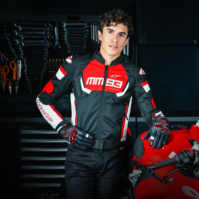 Alpinestars T-SPS Air V2 MM93 kollektsioon punane-must-valge mootorratta jope