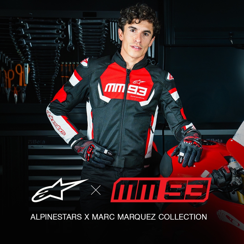 Alpinestars T-SPS Air V2 MM93 kollektsioon punane-must-valge mootorratta jope