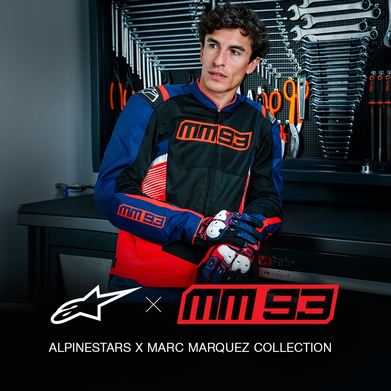Alpinestars T-SPS Air V2 MM93 kollektsioon fluo punane-sinine-must-valge mootorrattajope