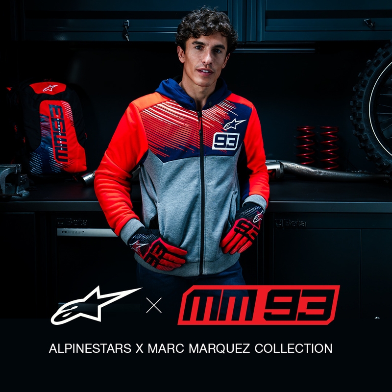 Alpinestars Chrome V2 Sport Hoodie MM93 kollektsioon helehall-sinine-fluo punane