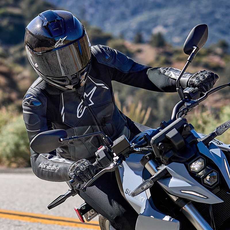 Alpinestars Stella Dusk naiste must-valge nahast mootorratta jakk