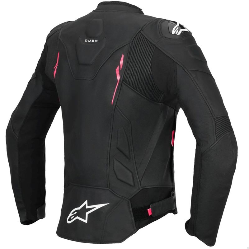 Alpinestars Stella Dusk naiste nahast mootorratta jope must ja roosa-valge