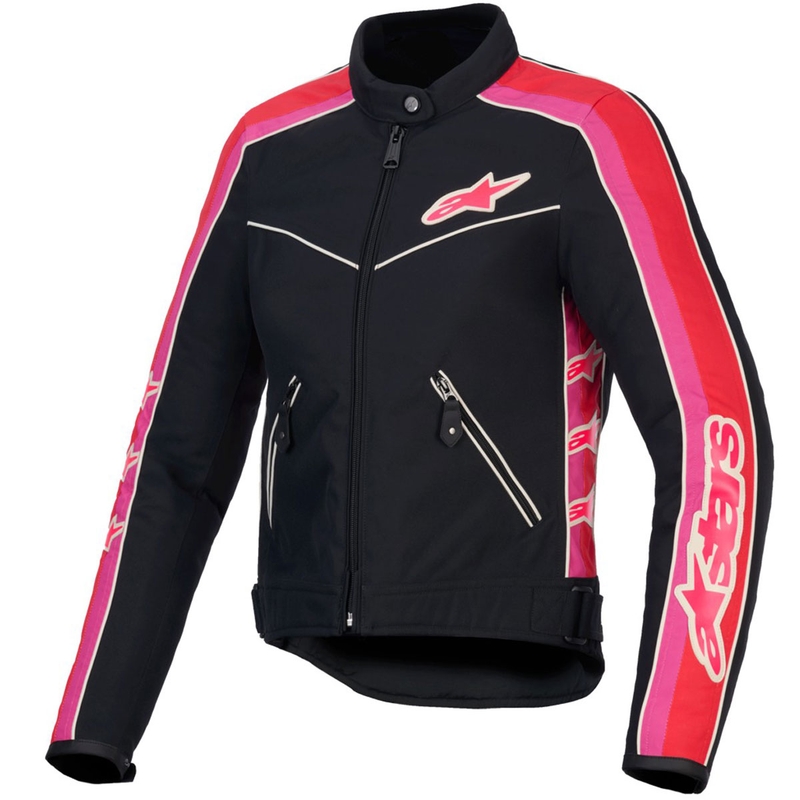 Alpinestars naiste Stella T-Dyno veekindel must-punane-roosa mootorratta jakk