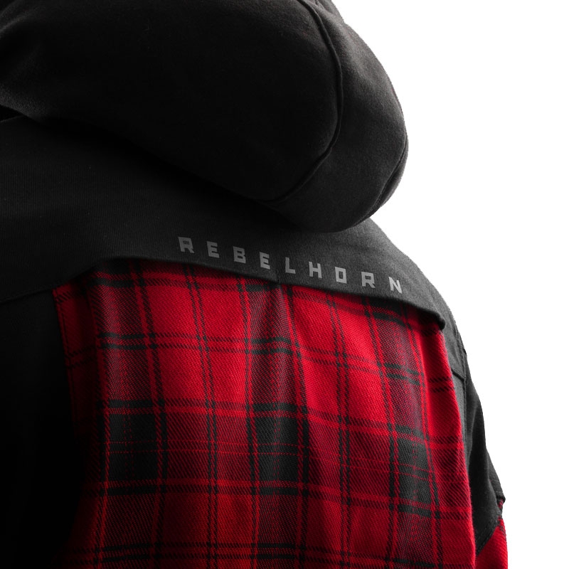 Rebelhorn Shifter must ja punane mootorratta särk