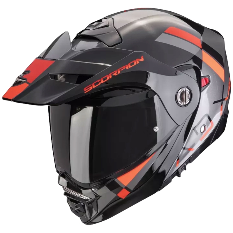 Flip-up mootorratta kiiver Scorpion ADX-2 GALANE hõbe-must-punane allahindlus