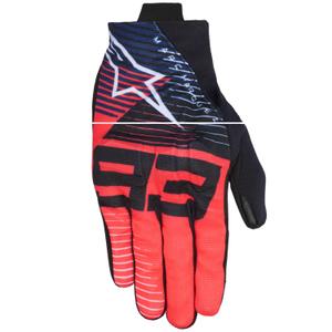 Alpinestars Reef V2 MM93 kollektsiooni fluo punane-sinine-valge mootorratta kindad