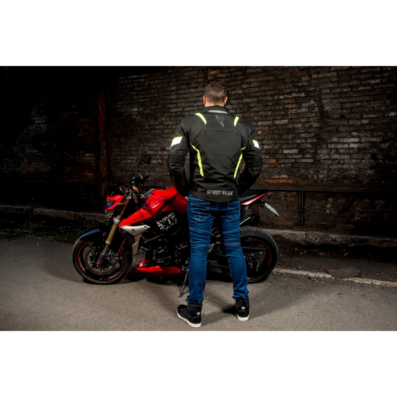 Bunda na motorku Street Racer Cyklon černo-fluo žlutá výprodej