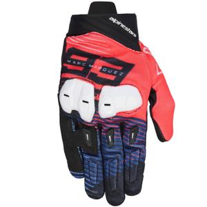 Alpinestars SP X 1 MM93 kollektsioon fluo punane-sinine-must-valge mootorratta kindad