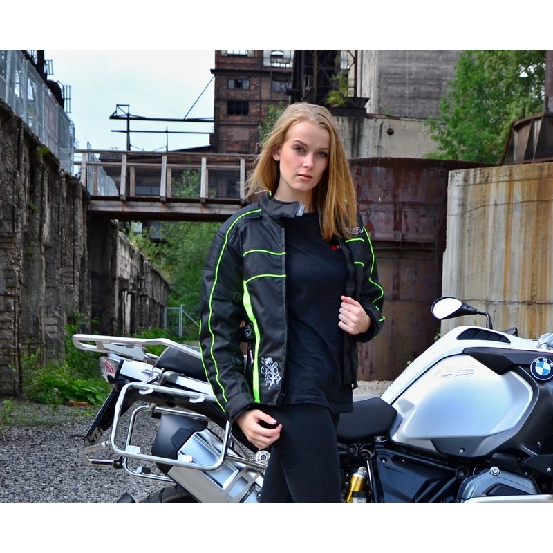 Moto bunda dámská RSA SW-01 černo-fluo žlutá výprodej