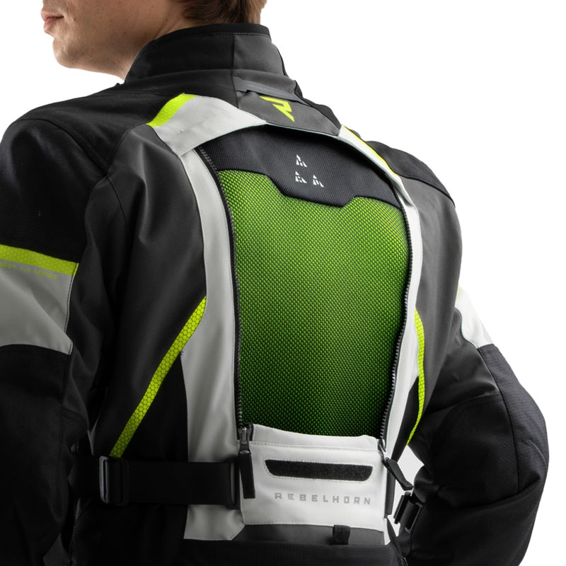 Rebelhorn Hardy 3.0 must-hall-fluo kollane mootorratta jakk
