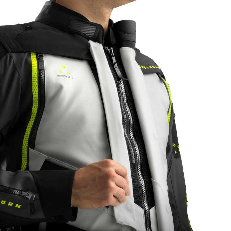 Rebelhorn Hardy 3.0 must-hall-fluo kollane mootorratta jakk