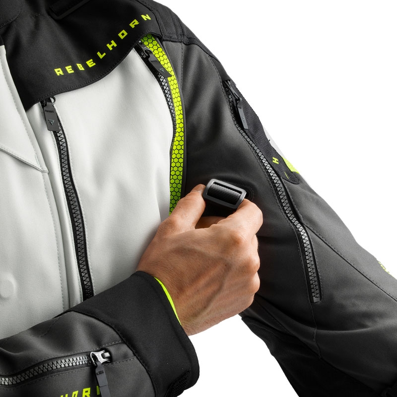 Rebelhorn Hardy 3.0 must-hall-fluo kollane mootorratta jakk