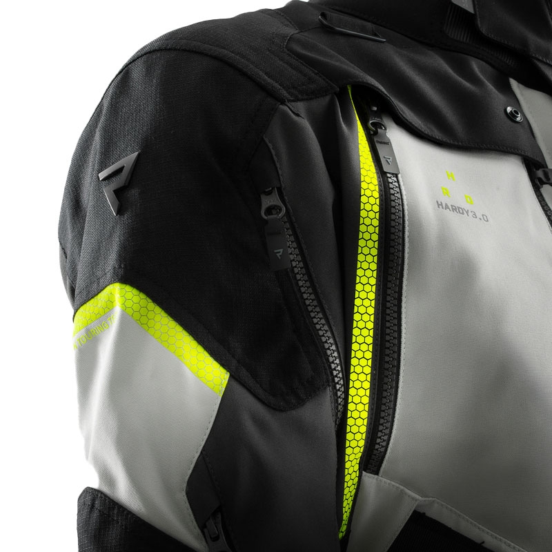 Rebelhorn Hardy 3.0 must-hall-fluo kollane mootorratta jakk