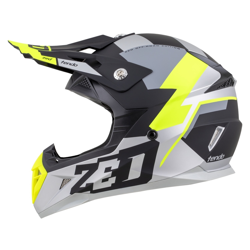 Motokrossikiiver ZED X1.9 Tendo matt must-tumehall-hele-hele hall-fluo kollane