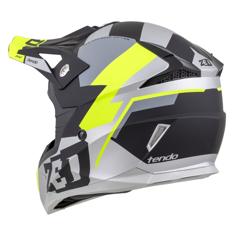 Motokrossikiiver ZED X1.9 Tendo matt must-tumehall-hele-hele hall-fluo kollane