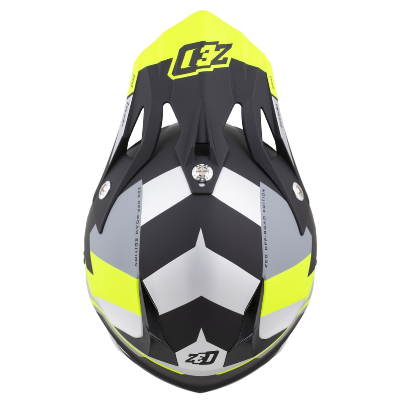 Motokrossikiiver ZED X1.9 Tendo matt must-tumehall-hele-hele hall-fluo kollane