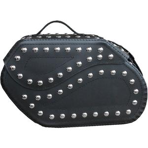 RSA S221 nahast mootorratta pagasikott lukuga ja neetidega must