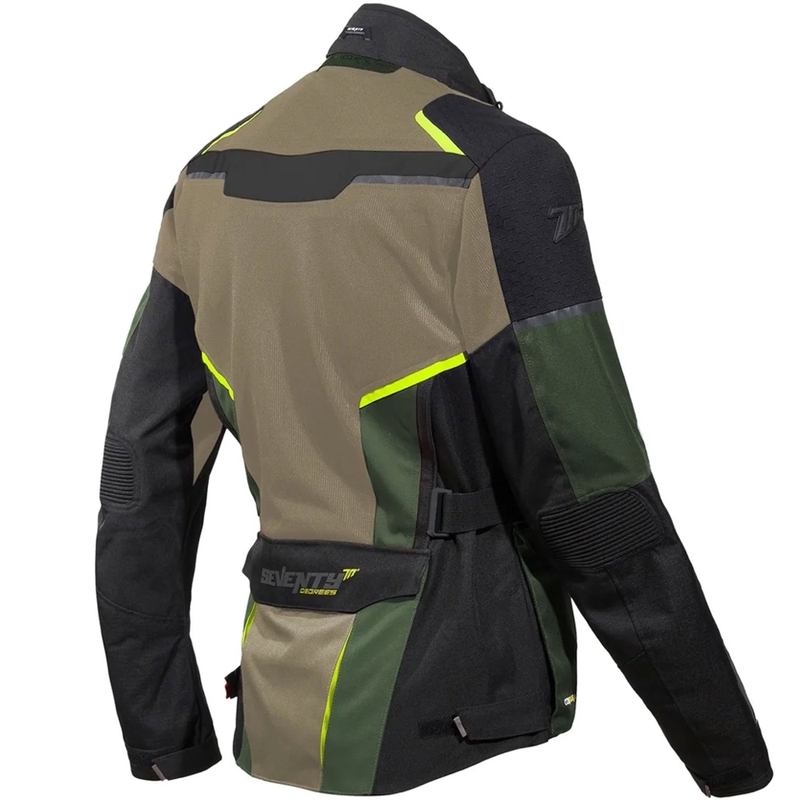 Mootorratta jope Seventy Degrees SD-JT70 Atacama liiv-roheline-fluo kollane