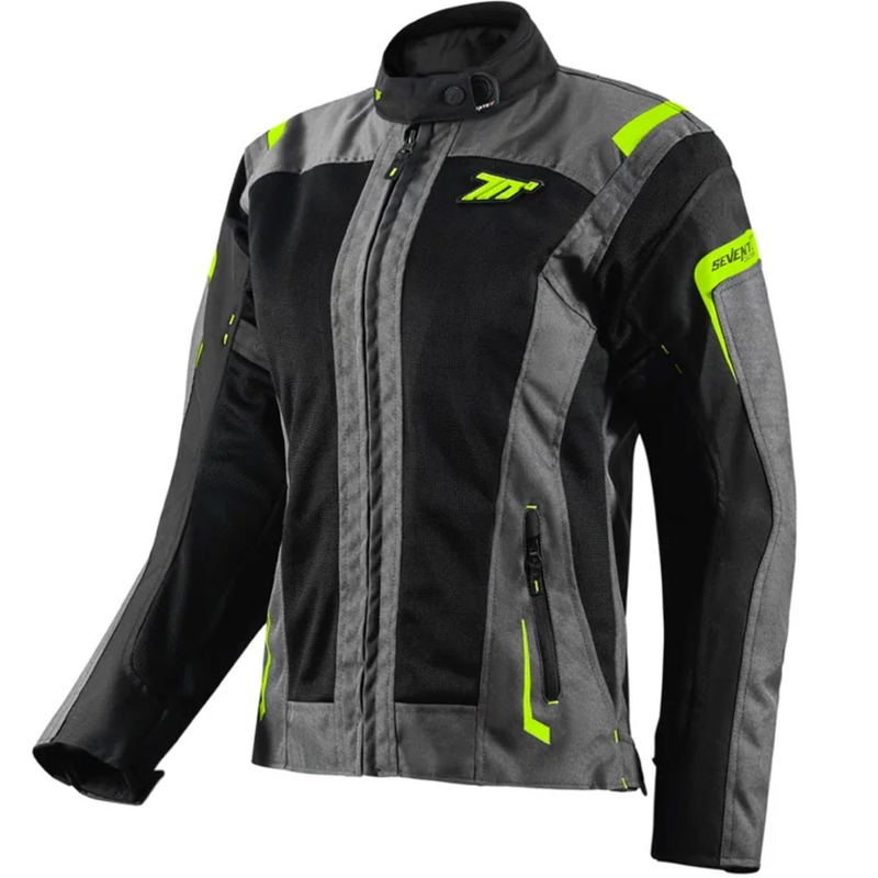Naiste mootorrattajope Seventy Degrees SD-JT68 Sahara must-fluo kollane