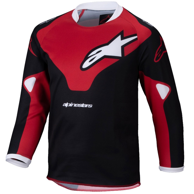 Alpinestars Racer Veil Kids motokrossitrikoo must ja punane