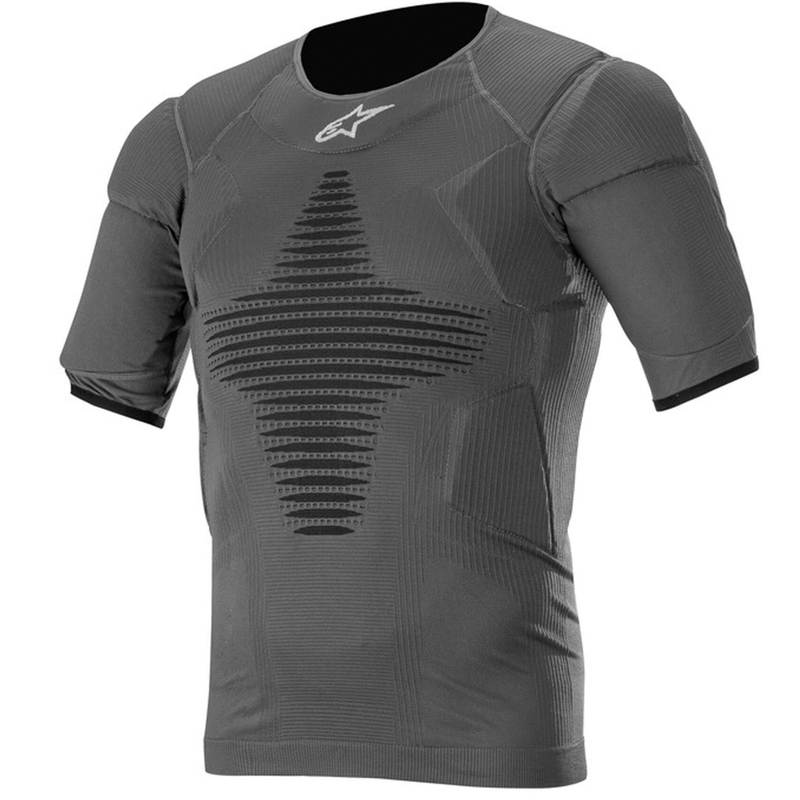 Alpinestars Roost Base antratsiit-must lühikeste varrukatega termosärk koos kaitsmetega