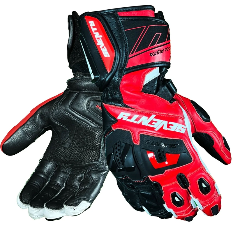 Seventy Degrees SD-R24 Pista mootorratta kindad must-punane-valge