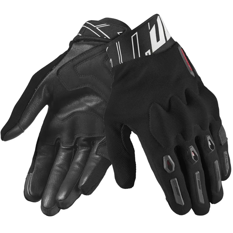 Mootorratta kindad Seventy Degrees SD-N66 Fullgas must-punane-valge