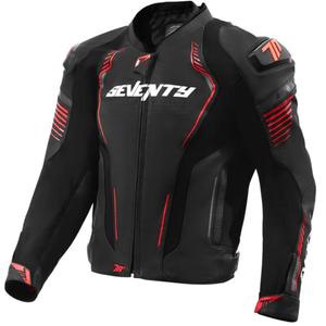 Nahast mootorratta jakk Seventy Degrees SD-JL24 Spoiler must-punane