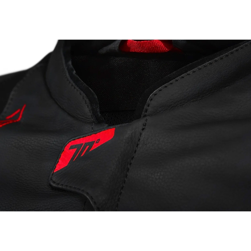 Nahast mootorratta jakk Seventy Degrees SD-JL24 Spoiler must-punane