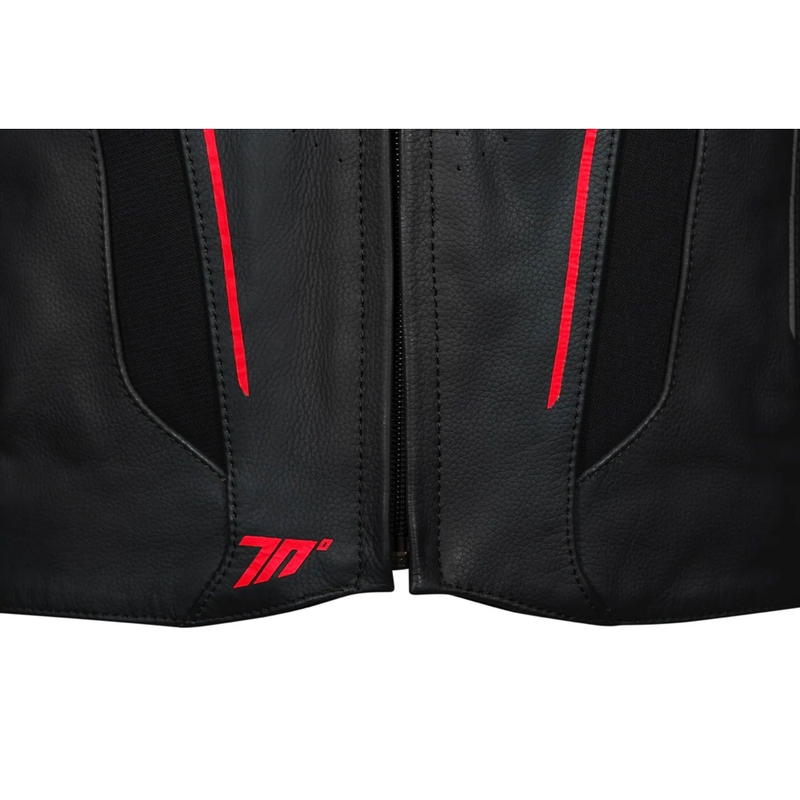 Nahast mootorratta jakk Seventy Degrees SD-JL24 Spoiler must-punane