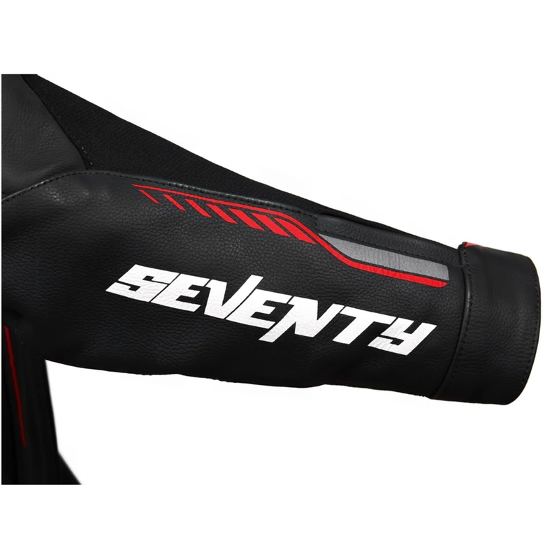 Nahast mootorratta jakk Seventy Degrees SD-JL24 Spoiler must-punane