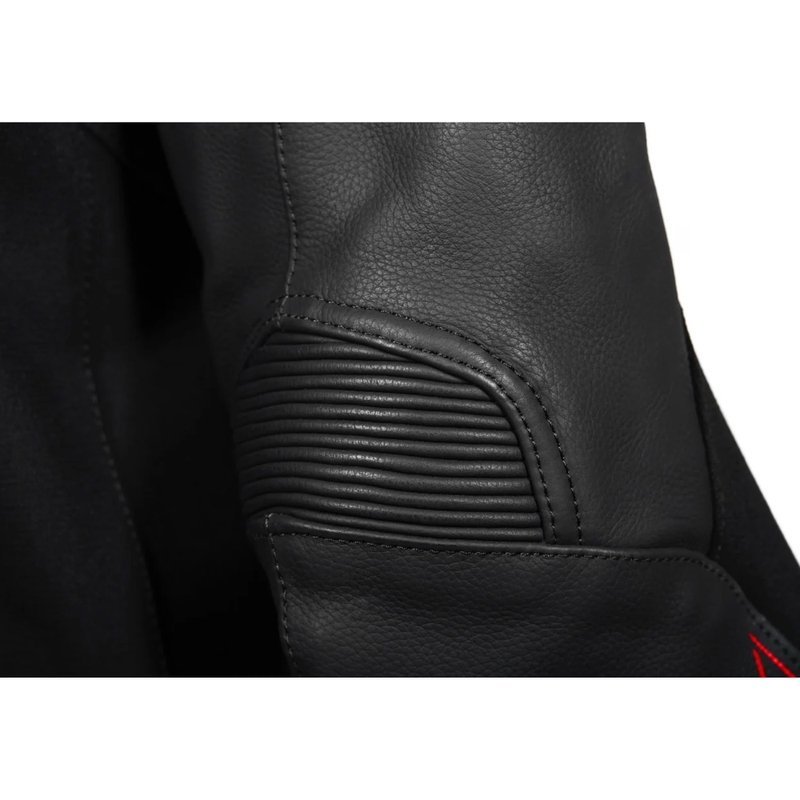 Nahast mootorratta jakk Seventy Degrees SD-JL24 Spoiler must-punane