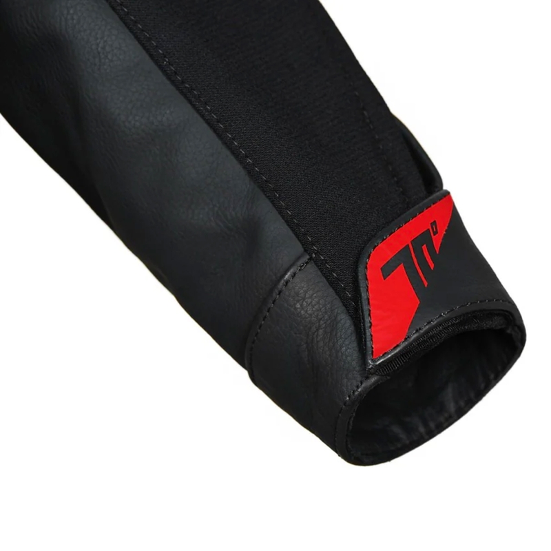 Nahast mootorratta jakk Seventy Degrees SD-JL24 Spoiler must-punane