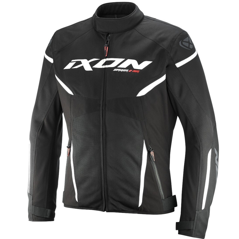 Mootorratta jope IXON Striker 2 Air WP must ja valge