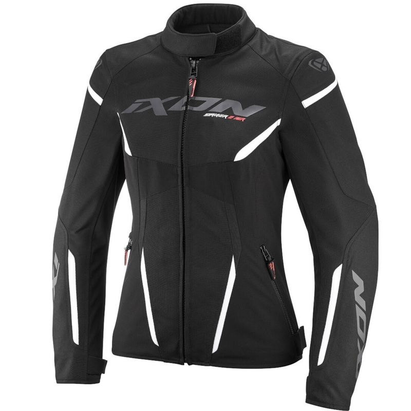 IXON Striker 2 Air WP Lady must-valge mootorratta jope