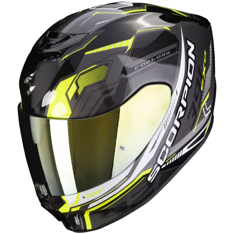 Integrální přilba na motorku Scorpion EXO-391 Haut černo-stříbrno-neonově žlutá výprodej