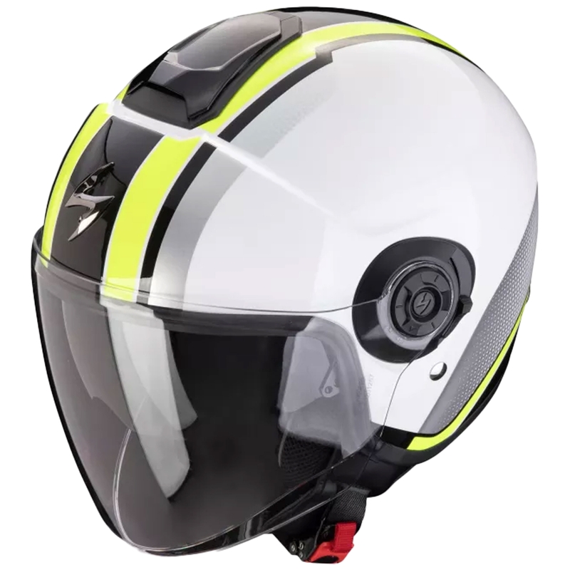 Avatud mootorratta kiiver Scorpion EXO-CITY II VEL valge-fluo kollane