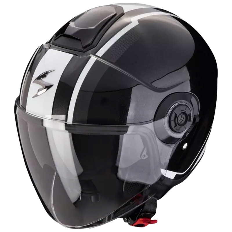 Avatud mootorratta kiiver Scorpion EXO-CITY II VEL metallik must ja valge allahindlus