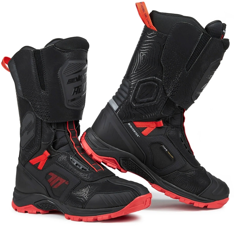 Seventy Degrees SD-BA6 Stelvio High mustad ja punased mootorratta saapad