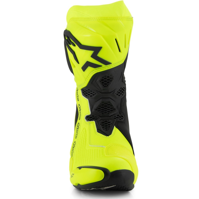 Alpinestars Supertech R fluo kollane-mustad mootorrattasaapad
